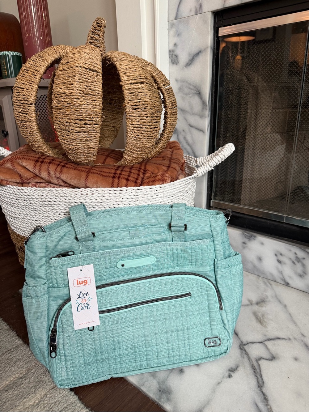 Lug Windjammer Tote in Sought After Brushed Aquamarine - NWT
